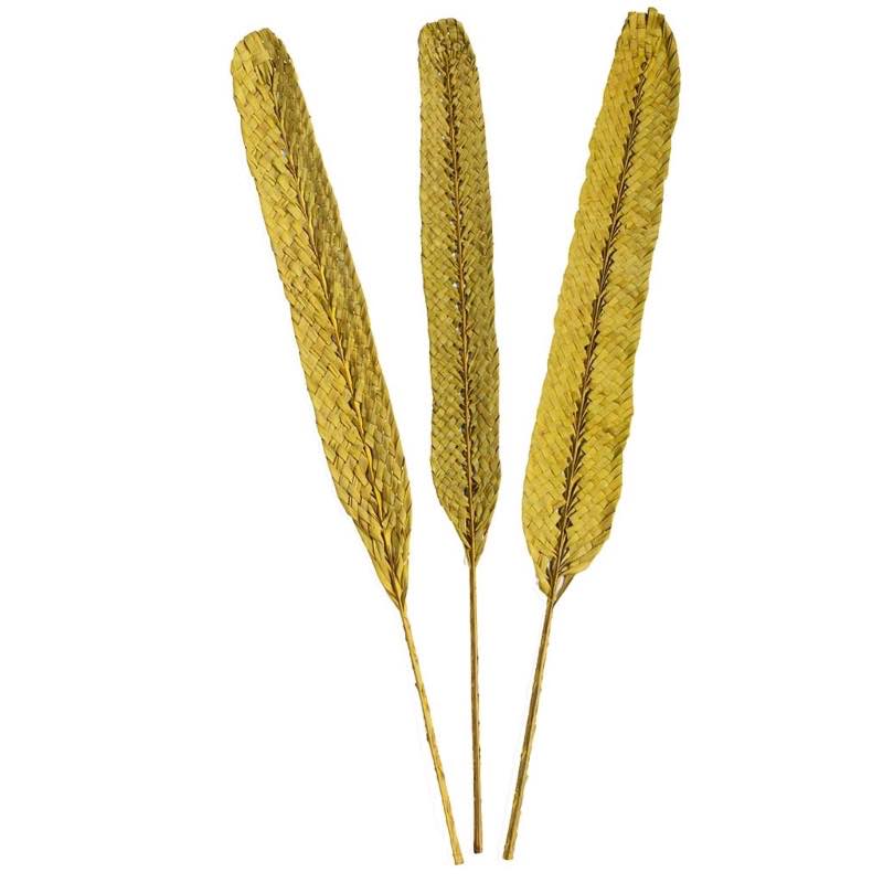 Woven Kejur Leaves, Set of 3 - Gold